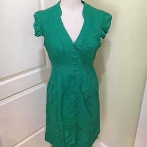 Green stripped button down dress